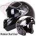 BLACK DUAL VISOR MODULAR MOTORCYCLE HELMET DOT (X-Large)
