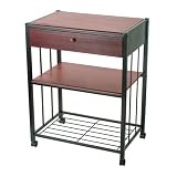 51L3 IZSvuL. SL160  Royce Lighting RF93 Microwave Cart, Burnt Sienna Wood, Black Metal