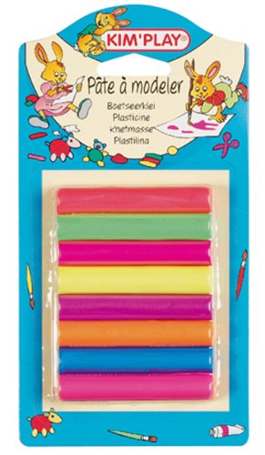 Cofalu Kim'Play - Confezione 8 bastoncini, Pasta da modellare fluorescente