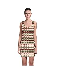 Chevron Print Zig Zag Polyester/Spandex Stretchy Bodycon Dress 