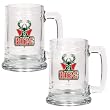 Milwaukee Bucks 2pc 15oz Glass Tankard Set - Primary Logo NBA Basketball