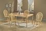5pc All Natural Dining Table w/Terracotta Tile Top & Arrow Back Chairs Set