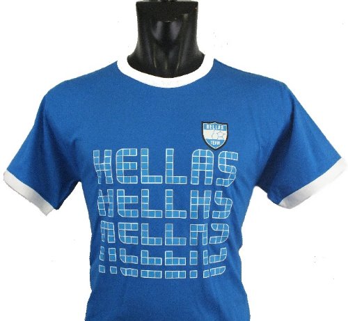 Griechenland Hellas Ringer T-Shirt im Trikot Look Greece EM 2015