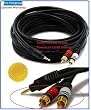 Pro-Techgroup Professional Grade 15 FT 3.5mm Stereo Male to 2RCA Male 22AWG Cable - Gold Plated Connectors