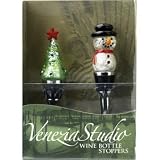 Holiday Wine Bottle Stoppers - Snowman & Tree