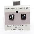 10mm Dice Post Earrings, Black w/White