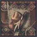 Western Cowboy Hat Framed Canvas Art by Alma Lee,10.8 in. x 10.8 in. Framed