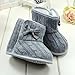 DZT1968 Baby Girl Soft Anti Slip Sole Knit Cotton Bowknot Shoes Snow Boots Socks (6~12 Months, Gray)