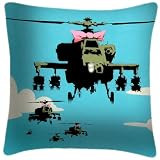 We Love Cushions Helicopter Ribbon Banksy Inspired Cushions