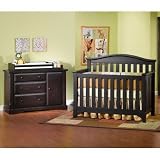 Hawthorne Two Piece Lifetime Convertible Crib Set in Espresso Pine