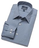  : Dockers Men's Dobby Stripe Shirt, Indigo, 17/17.5 - 34/35