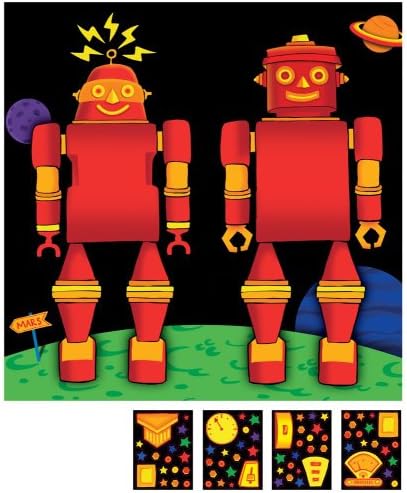 Party 'Bots Wall Decoration Kit with Stickers