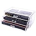 Langforth Premium Quality Three Tier Drawer Acrylic Makeup Organizer Clear Cosmetic Storage Palette Display Box