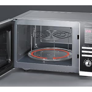Severin MW 9675 Mikrowelle / mit Grill und Umluft / 800 Watt / Garraum 23 Liter / silber