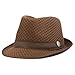 The Hat Depot Light Weight Classic Soft Cool Mesh Crushable Fedora hat (S/M, Brown)