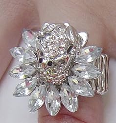 Crystal Frog BIG Toe Ring