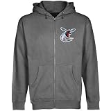 NCAA Delaware State Hornets Gunmetal Logo Applique Midweight Full Zip Hoody