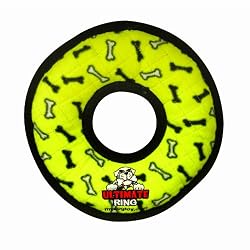 Tuffy's Ultimate Ring Dog Toy, Yellow Bones