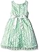 Nannette Girls' Pleated Lace Dress with Flower