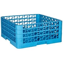 Carlisle RCB-314 OptiClean Coffee Bowl/Decanter Rack w/ 3 Open Extenders, Polypropylene, 20.88" Length, 20.88" Width, 8.72" Height, Blue (Case of 2)