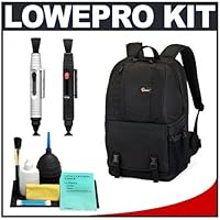 Lowepro Fastpack 250 Backpack Digital SLR Camera Case (Black) + Accessory Kit for Canon Rebel T3, T3i, T1i, T2i, EOS 60D, 50D, 5D, 7D, Nikon D3000, D3100, D5000, D7000, D300s, Olympus Evolt E-5, E-30, E-620 and Sony Alpha A560, A580, A33, A55