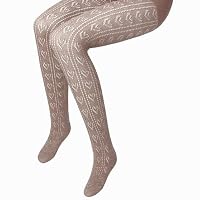 クローバー タイツ（ハート透かし柄ラメ入りタイツ） レディス 【ベージュ/ML】