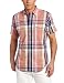 Nautica Men's Short Sleeve Large Scale Plaid Shirt, Desert Rose, Medium