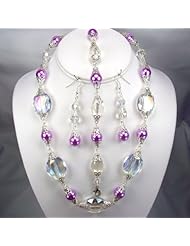 Lilac pearls and Clear Oval crystals