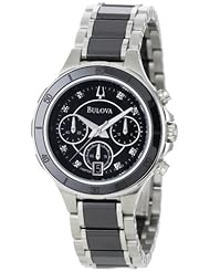Bulova Womens 98P126 Substantial Ceramic and Stainless-Steel Construction Watch