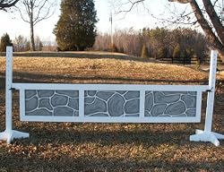 3 Panel Stone Pattern Gate Wood Horse Jumps 12ft