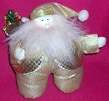 8" Stuffed Decorative Santa Christmas Figure Gold Clothes