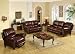 Madison Italian Leather Pushback Reclining Sofa Set- Abbyson Living - CH-8857-BRG-3PC