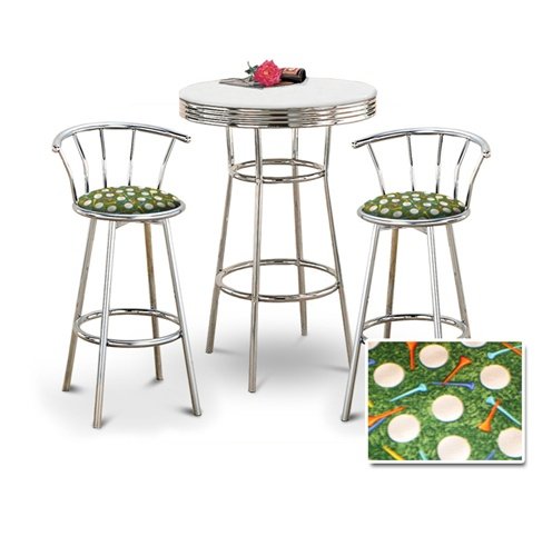 Chrome Bar Table & 2 Chrome 29