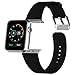 JETech Replacement Band for Apple Watch 42mm Series 1 2 3 with Leather Strap and Metal Clasp (Black)