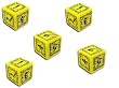 Q-Workshop: 5 Dice Set - Carved Elvish / Elven d6 Dice / Die (Yellow & Black)