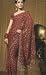 Reddish Maroon Embroidered Party wear contemporary georgette banarsi sari fabric / saree / wrap
