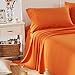 Honeymoon 1800 Brushed Microfiber Bed Sheet Set, Ultra Soft, Queen - Orange