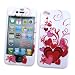 Apple iPhone 4 & 4S Snap-on Protector Hard Case Image Cover "Red Hearts" Design