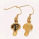 Philadelphia Phillies MLB Team Logo Gold Tone Dangle Earrings
