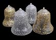 Club Pack of 144 Frosted Glitter Bell Christmas Ornaments 3"