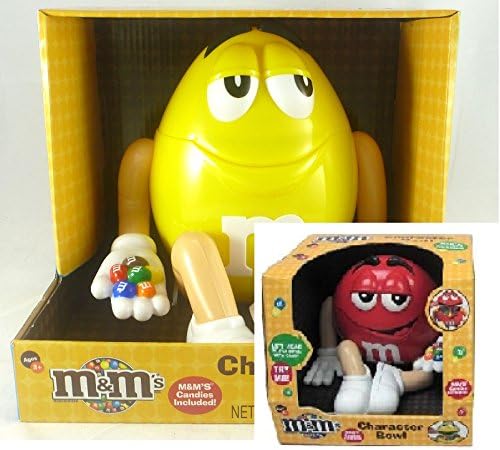 M&M Plain and Peanut Dispenser/Bowl Collectible Character Candy Collection - *2 Piece Set* Save on Shipping ! !