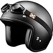 SparX Solid Adult Pearl Harley Motorcycle Helmet - Matte Black