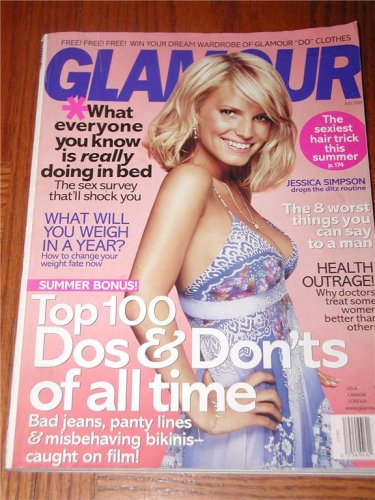 GLAMOUR Magazine Back Issue JULY 2005 Jessica Simpson Cover Funny Top 100 Do's and Don'ts
