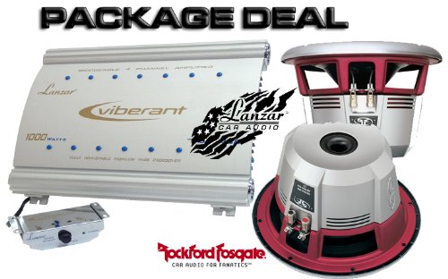 2 pcs ROCKFORD FOSGATE PUNCH P210S4 10 WOOFERS & LANZAR VIBE 258 2 CHANNEL 1600W AMPLIFIER PACKAGE DEAL