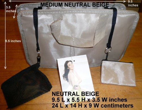 $ 13.99 FREE SHIP USA NEW NEUTRAL BEIGE Handbag Bag/Purse/Tote Insert Organizer Addon – SWITCH BAGS IN SECONDS!