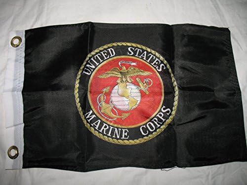 Black Usmc Marines Marine Corps 12X18 Boat Flag