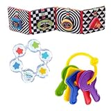 Lamaze Discovery Shapes Activity Puzzle and Crib Gallery Plus Learning Curve First Keys Teether and Floating Stars Teether Bundle
