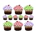 Pink Purple Green 12 Cute Cupcakes Wall Stickers Decals