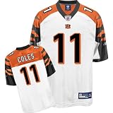 Reebok Cincinnati Bengals Laveranues Coles Replica White Jersey Size: Extra Large
