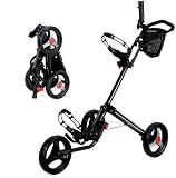51L4WznqXQL. SL160  BLACK COLOR   CaddyTek Brand New 2010 Model   CaddyLite 13.5 Golf Push Cart with FREE Umbrella Holder $20 VALUE. Quad Fold Design for easy storage.